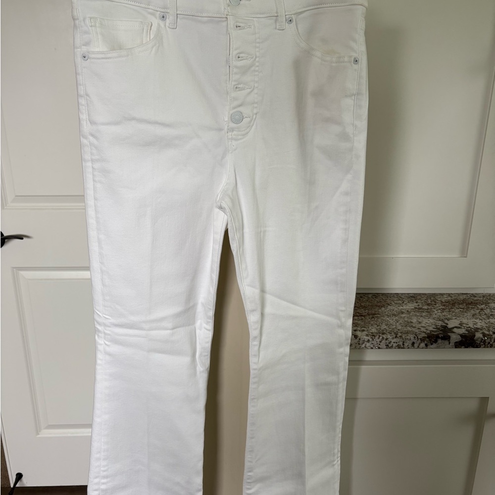White Button-Fly Jeans